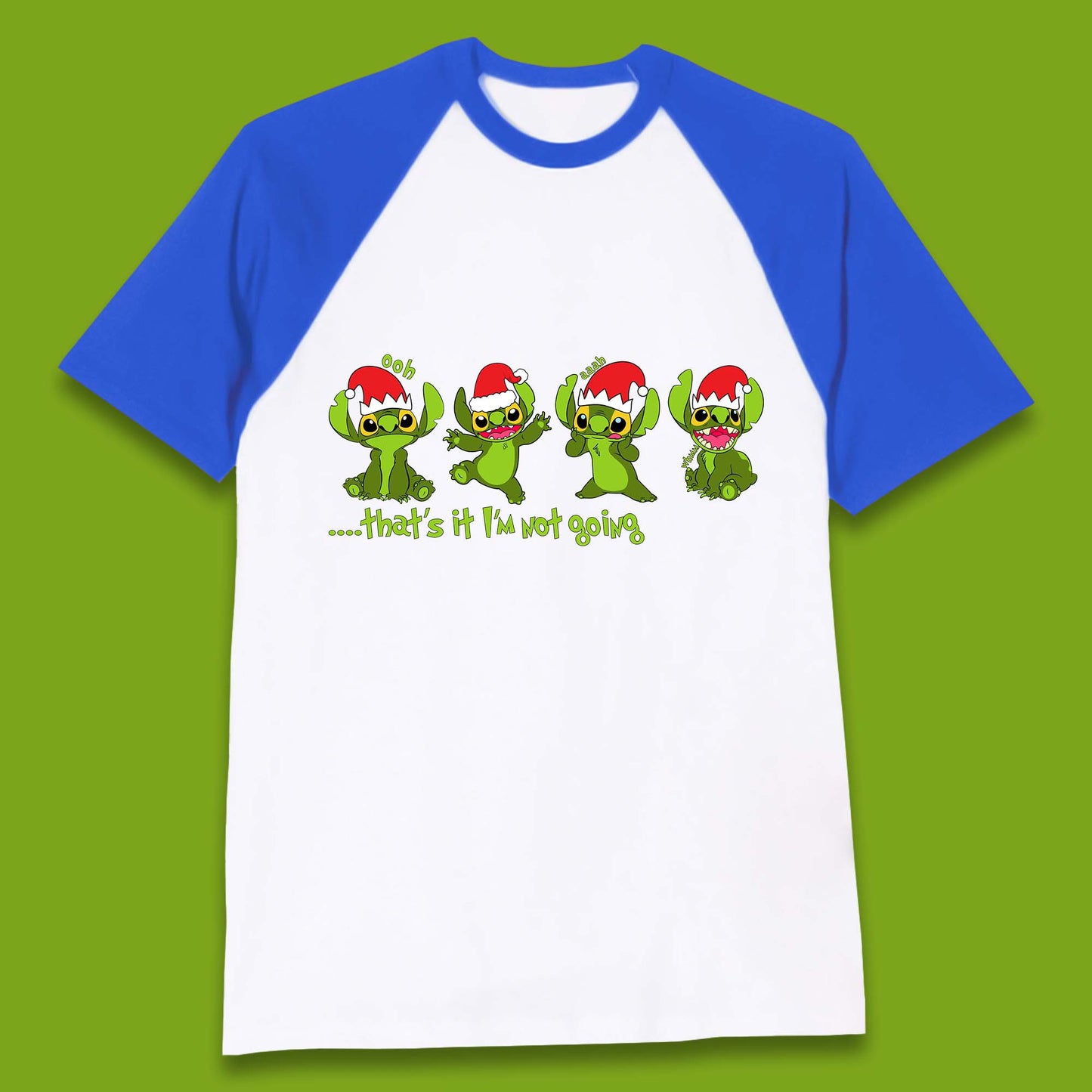 Grinch Stitch Christmas Baseball T-Shirt