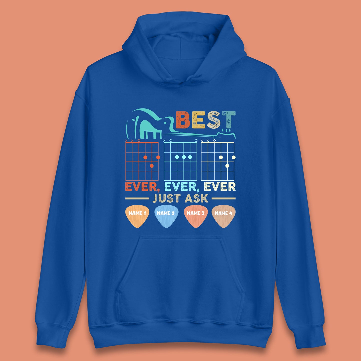 Personalised Best Guitar Dad Unisex Hoodie