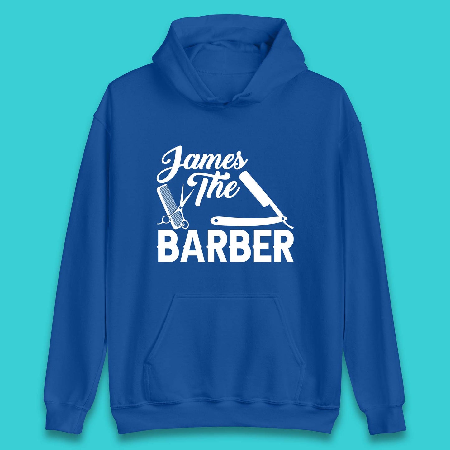 Personalised The Barber Hairdresser Your Name Barbershop Hair Stylist Unisex Hoodie