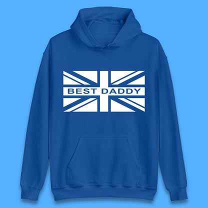 Best Daddy Vintage Union Jack Great Britain United Kingdom England Flag Patriotic Dad Father's Day Unisex Hoodie