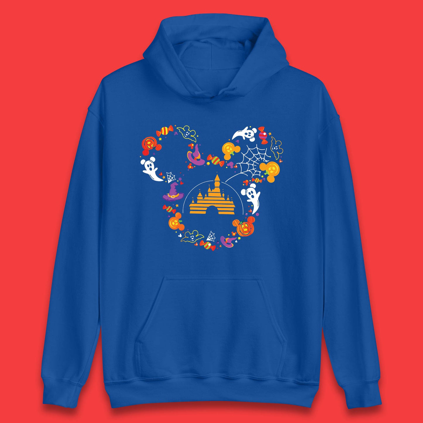 Halloween Mickey Mouse Disney Castle Halloween Elements Scary Boo Unisex Hoodie