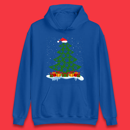 christmas tree with paw prints of dogs hoodie