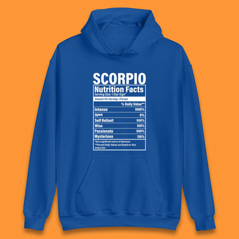 Scorpio Nutrition Facts Unisex Hoodie