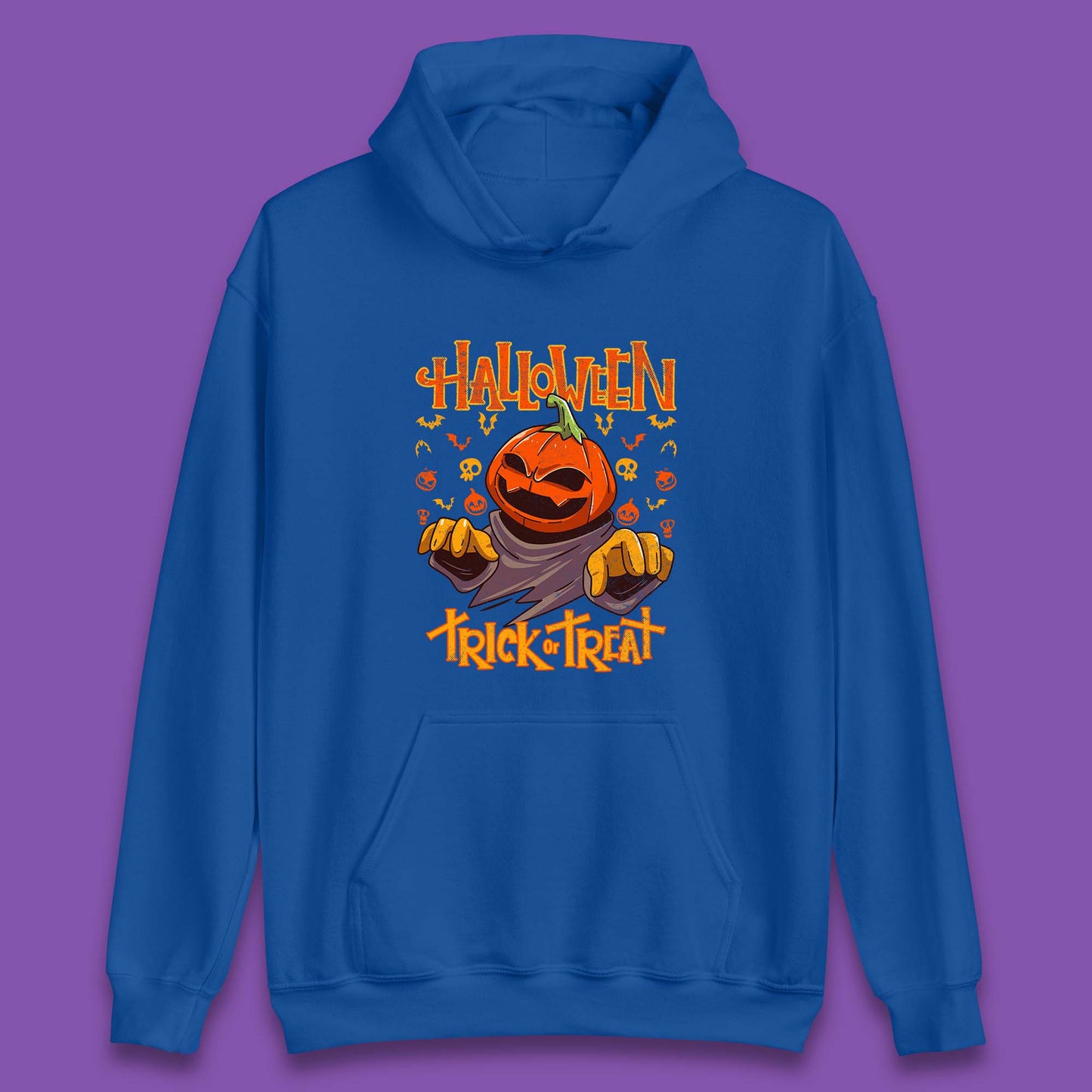 Halloween Trick Or Treat Pumpkin Character Halloween Scary Evil Pumpkin Unisex Hoodie