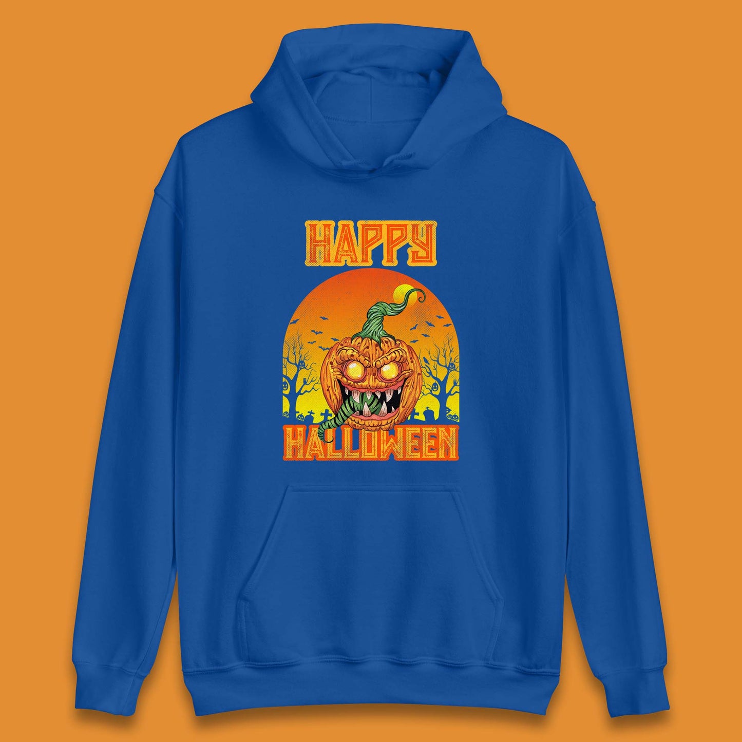 Happy Halloween Zombie Monster Pumpkin Jack-o-lantern Spooky Season Unisex Hoodie