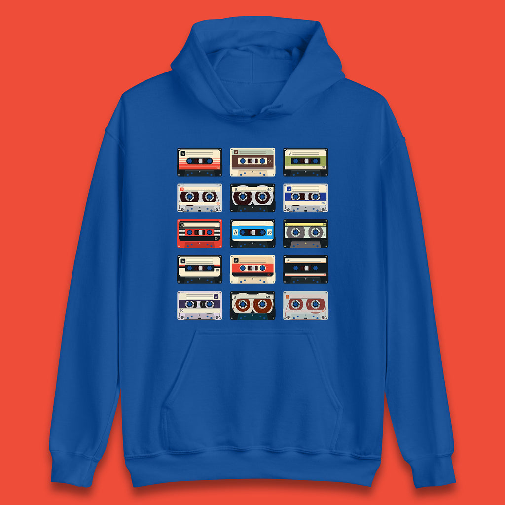 Vintage Cassettes Tapes Retro Rock Band Old School Music Lover Unisex Hoodie