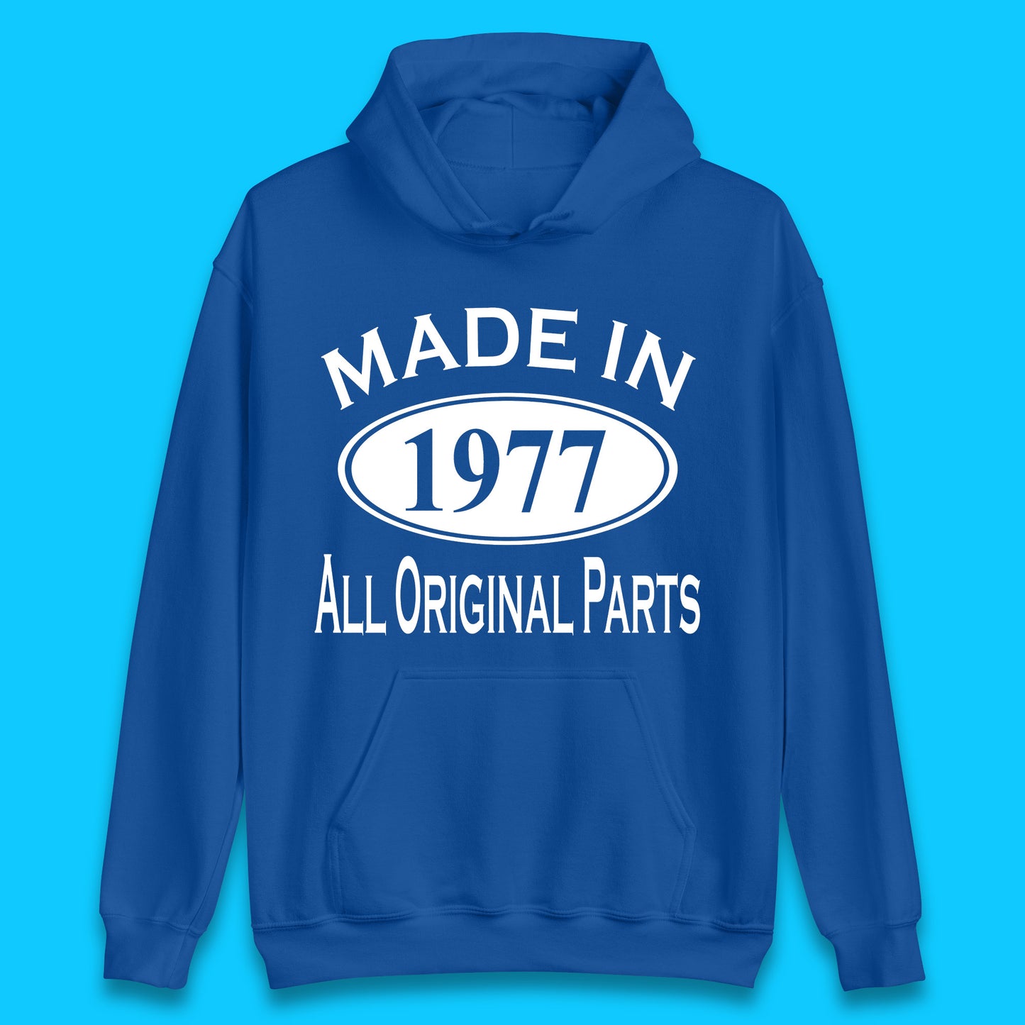 Made In 1977 All Original Parts Vintage Retro 46th Birthday Funny 46 Years Old Birthday Gift Unisex Hoodie