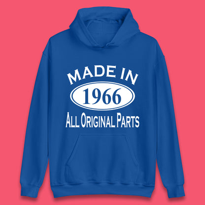 Made In 1966 All Original Parts Vintage Retro 57th Birthday Funny 57 Years Old Birthday Gift Unisex Hoodie