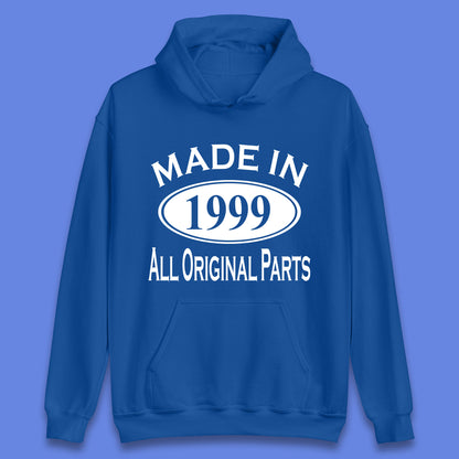 Made In 1999 All Original Parts Vintage Retro 24th Birthday Funny 24 Years Old Birthday Gift Unisex Hoodie