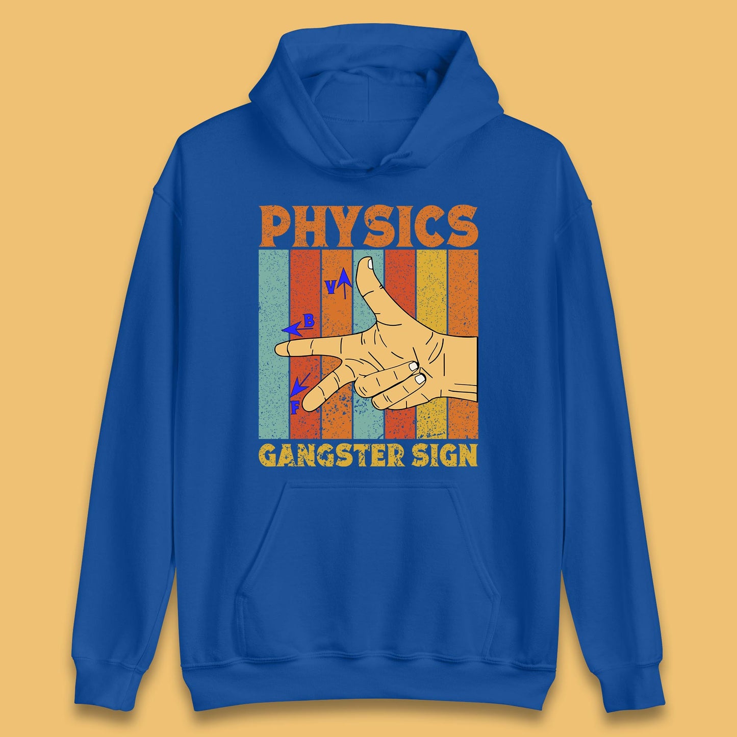 Physics Gangster Sign  Right Hand Rule Funny Parody Science Scientist Unisex Hoodie