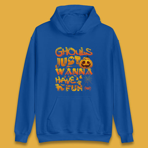 Ghouls Just Wanna Have Fun Halloween Disco Ghost Ghouls Night Out Spooky Season Unisex Hoodie