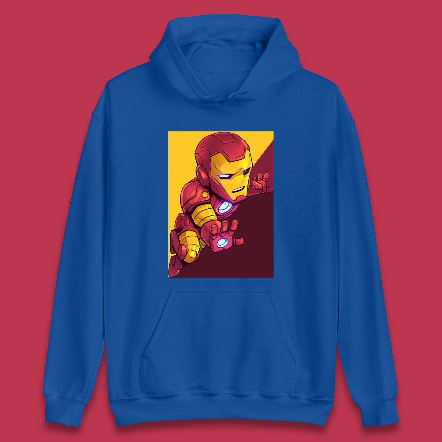 Flying Chibi Iron Man Superhero Marvel Avengers Comic Book Character Iron-Man Marvel Comics Unisex Hoodie