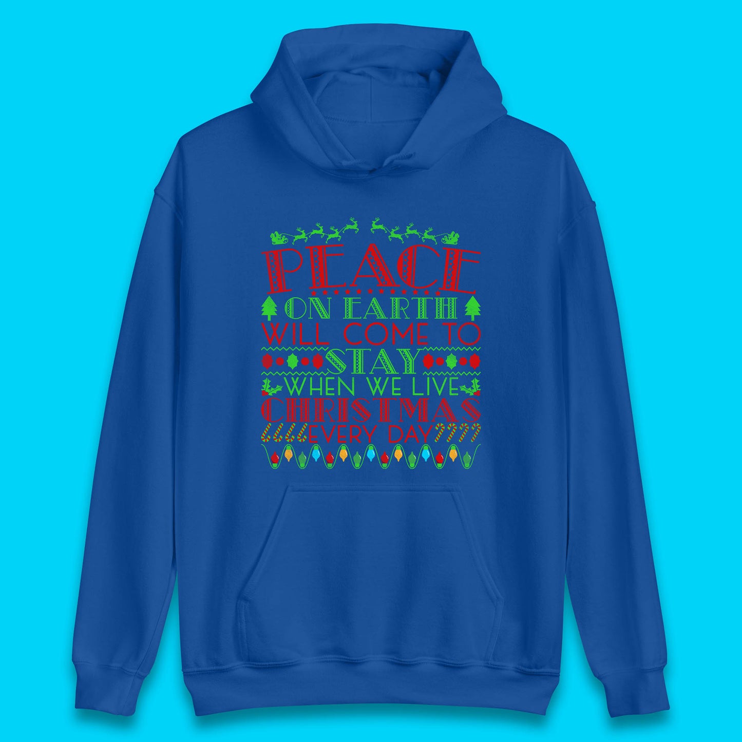 peace on earth christmas quote hoodie