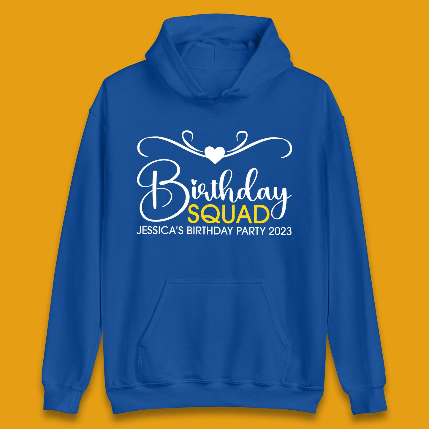 Personalised Birthday Squad Your Name And Birthday Year Funny Birthday Party Unisex Hoodie