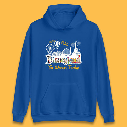 Personalised Disneyland Family Vacation Your Name Disneyland Castle Disneyworld Trip Unisex Hoodie