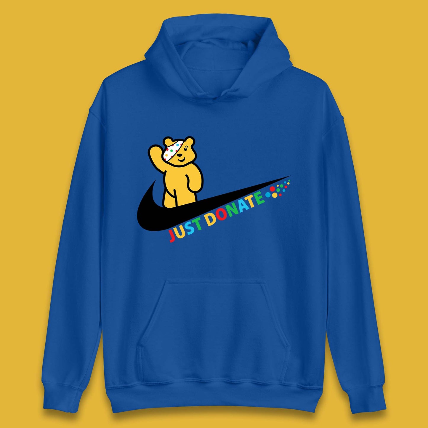 Just Donate Spotty Pudsey Bear Children In Need Fundraising Pudsey Bear Unisex Hoodie