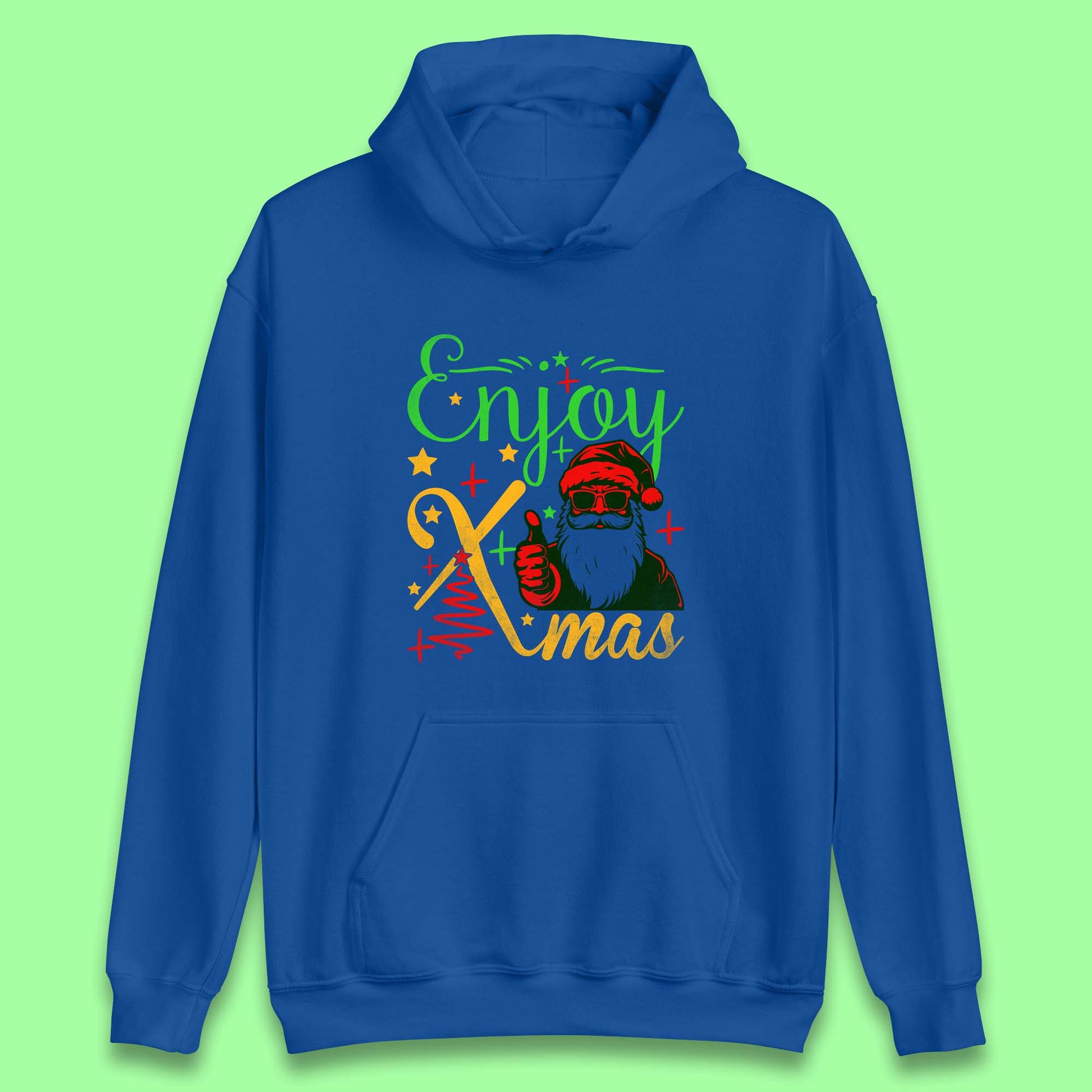 santa claus thumbs up christmas hoodie