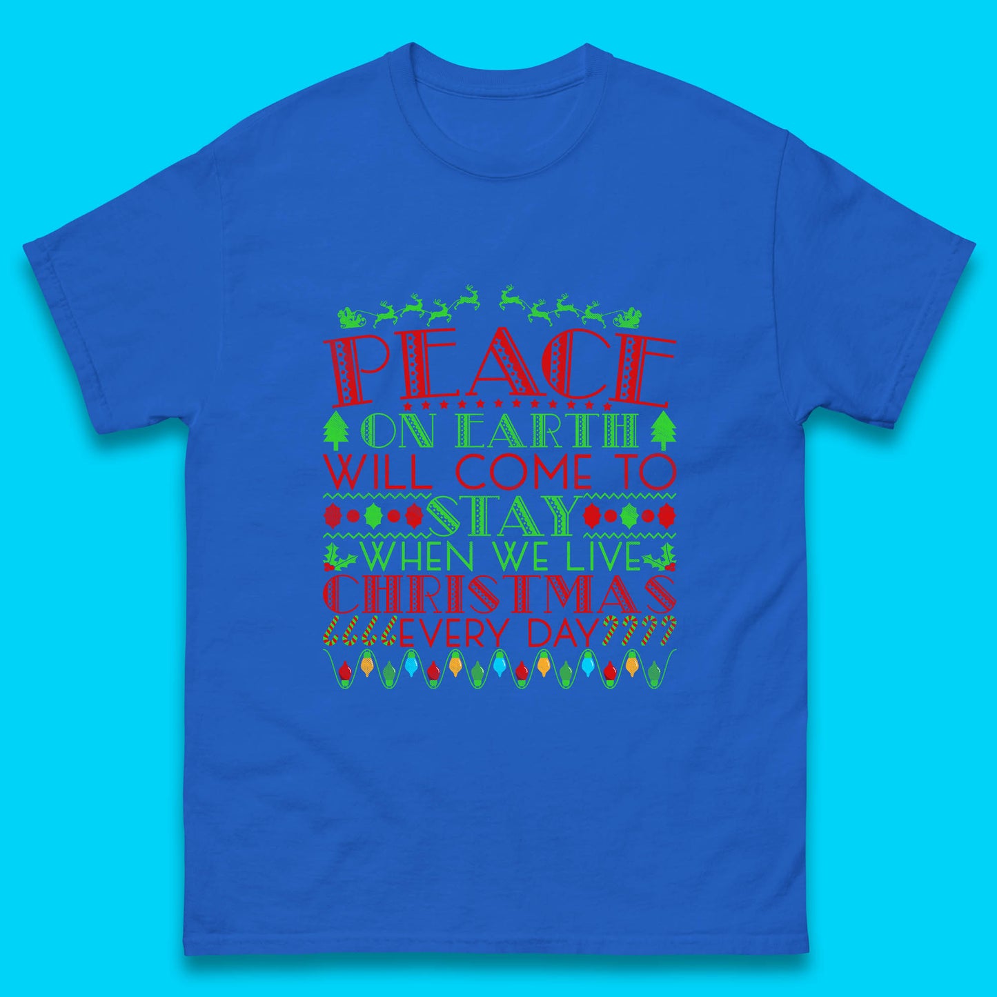 peace on earth christmas quote t shirt