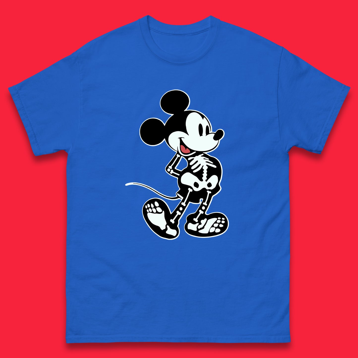 Disney Mickey Mouse Skeleton Funny Horror Scary Cartoon Character Mickey Skull Disneyland Vacation Trip Disney World Mens Tee Top