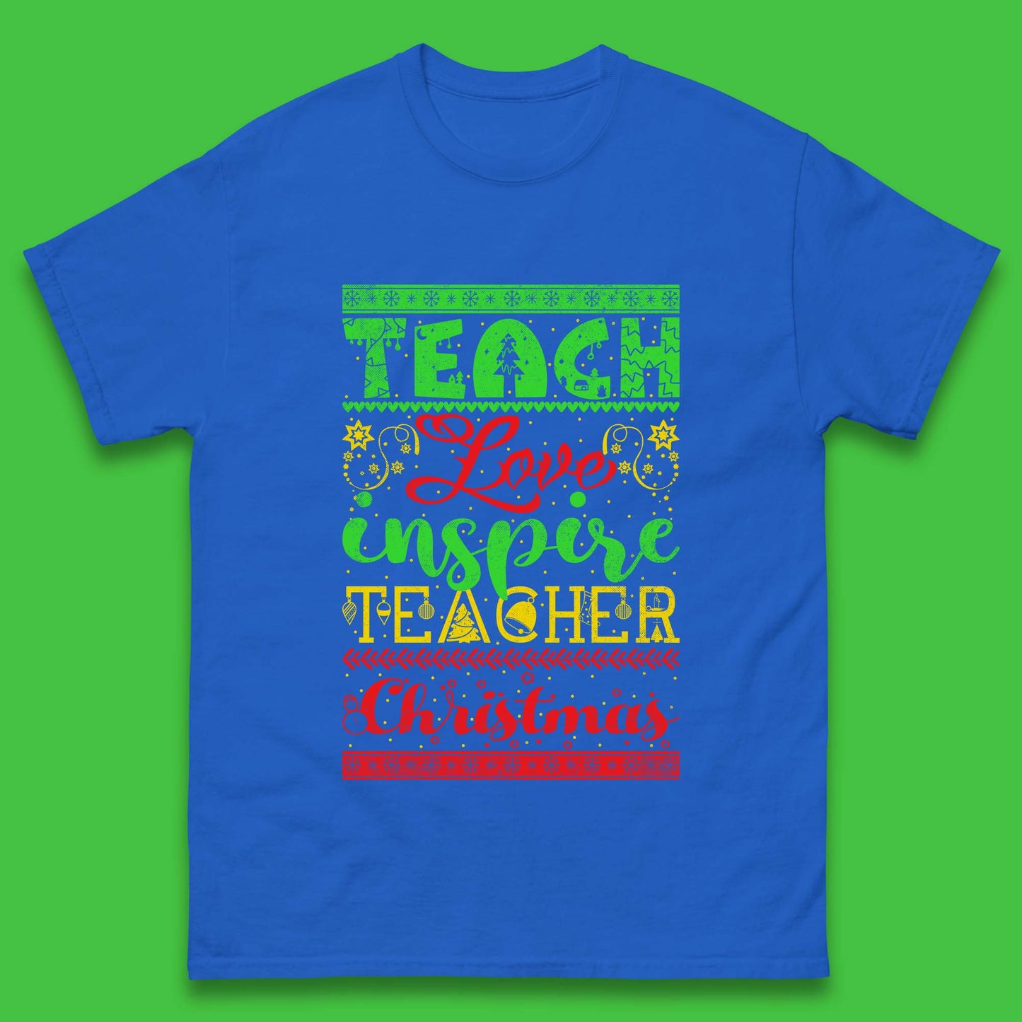 teach love inspire teacher christmas t shirt