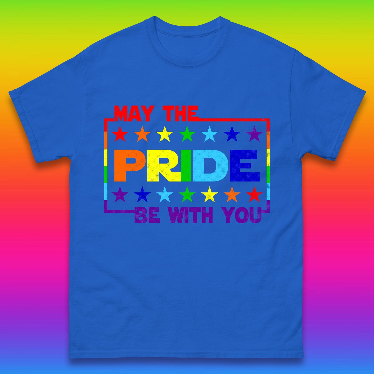 May The Pride Be With You LGBTQ Pride Month Rainbow Star Wars LGBT Pride Mens Tee Top