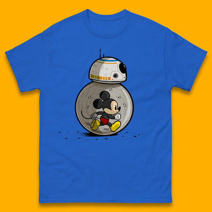 Disney Mickey Mouse BB-8 Funny Star Wars BB8 Running Mickey Disney Trip Star Wars 46th Anniversary Mens Tee Top