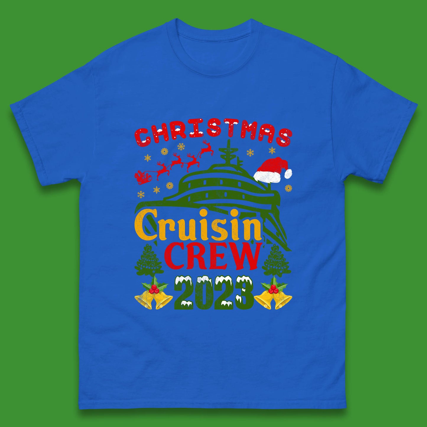 Christmas Cruisin Crew 2023 Xmas Cruise Vacation Cruising Squad Mens Tee Top