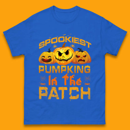 Spookiest Pumpkin In The Patch Spooky Season Happy Halloween Mens Tee Top