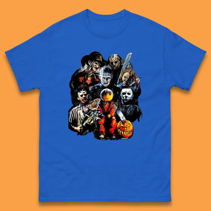 Halloween Horror Movie Characters Friends Halloween Villians Serial Killers Mens Tee Top