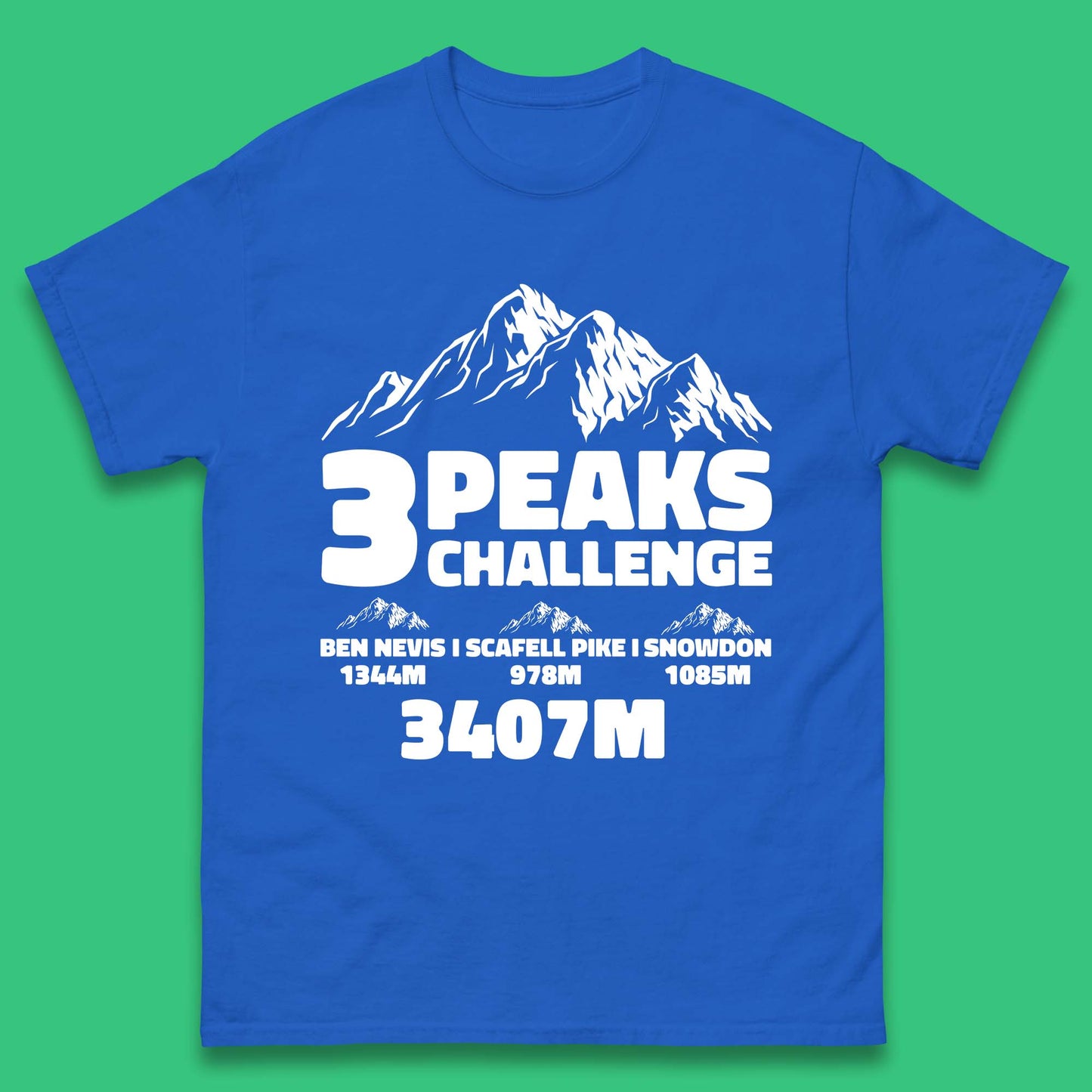 3 Peaks Challenge Hiking Mens T Shirt