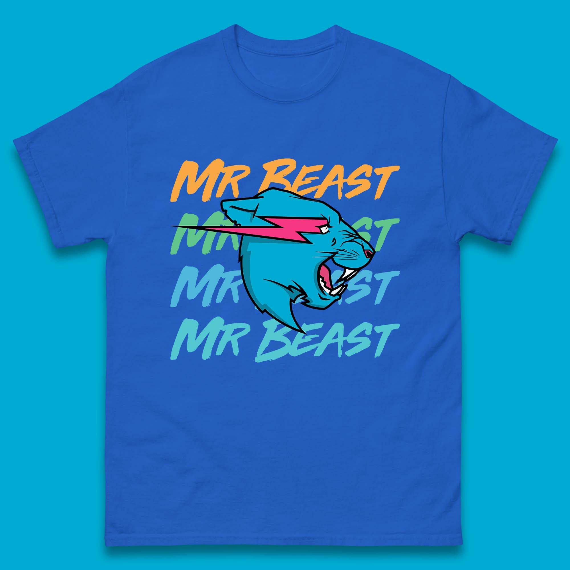 Mr Beast Lightning Panther Logo Youtuber Merch Gaming Mens Tee Top ...