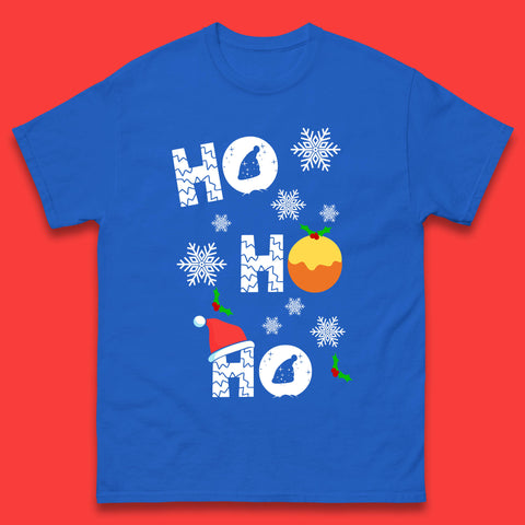 Ho Ho Ho Christmas Santa Hat Happy Christmas Pudding Xmas Festive Mens Tee Top