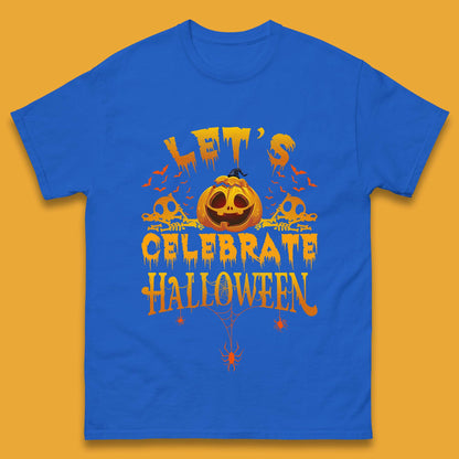 Let's Celebrate Halloween Horror Evil Pumpkin Scary Spooky Mens Tee Top