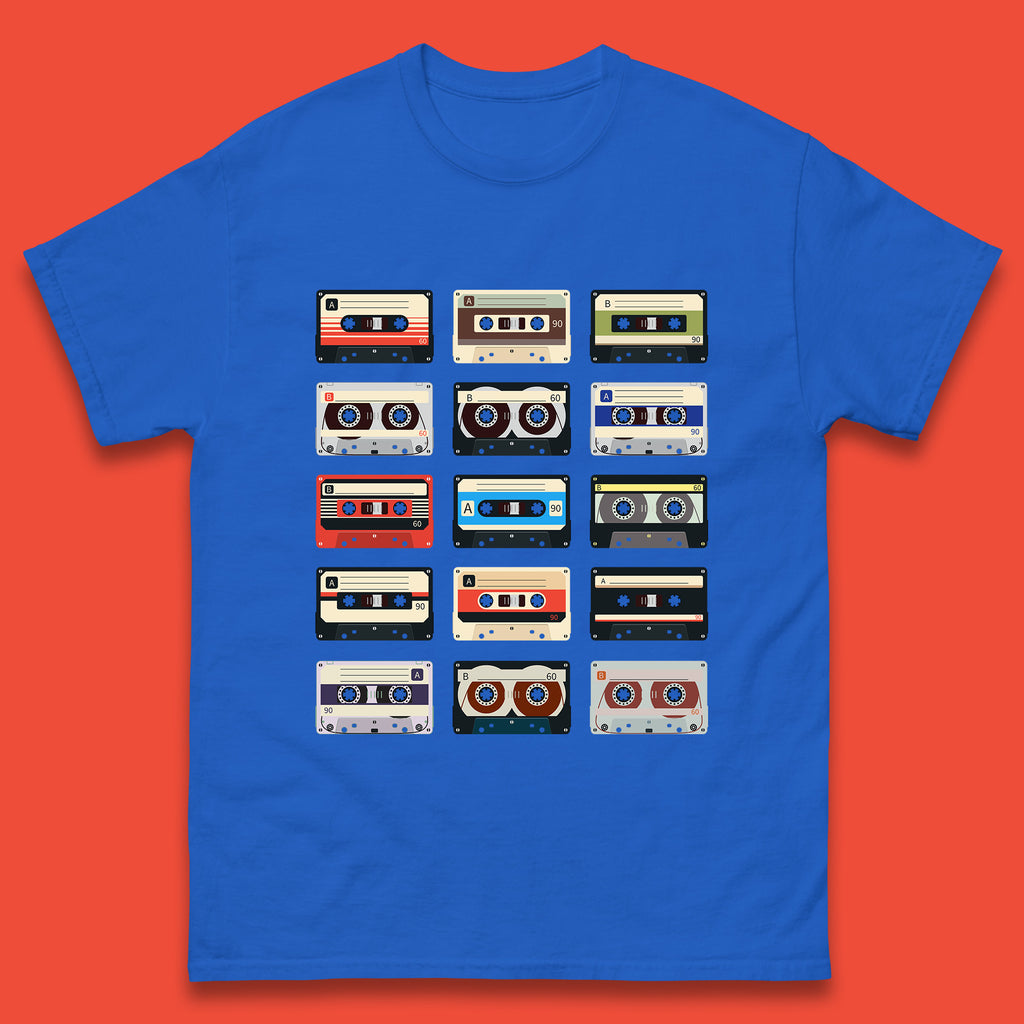 Vintage Cassettes Tapes Retro Rock Band Old School Music Lover Mens Tee Top