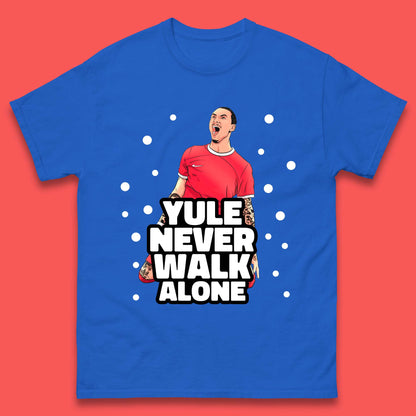 Yule Never Walk Alone Footballer Christmas Mens T-Shirt