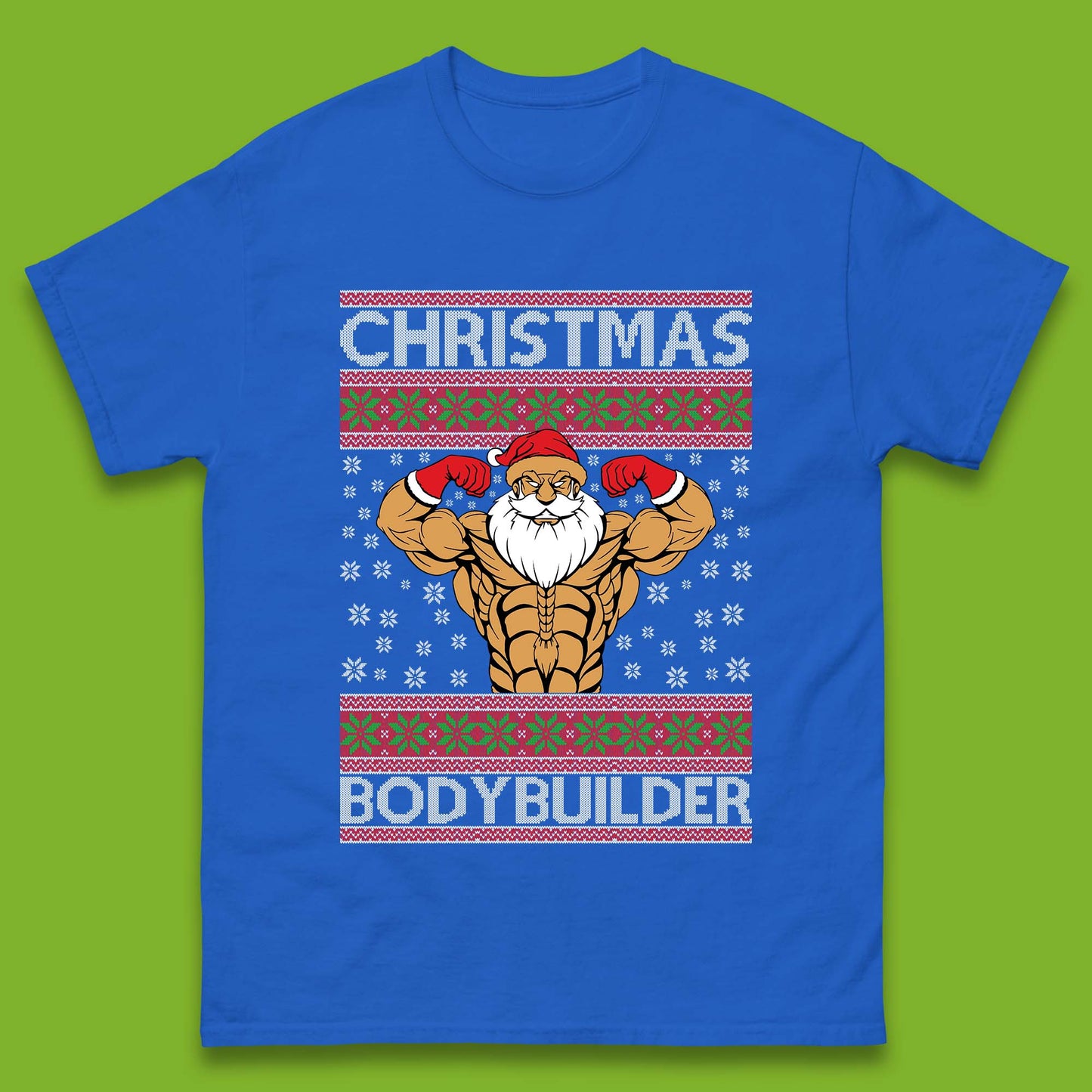 Ugly Christmas Bodybuilder Mens T-Shirt