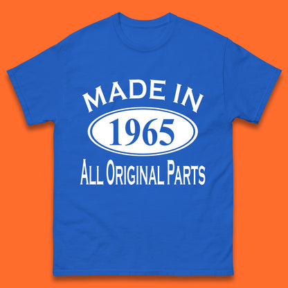 Made In 1965 All Original Parts Vintage Retro 58th Birthday Funny 58 Years Old Birthday Gift Mens Tee Top