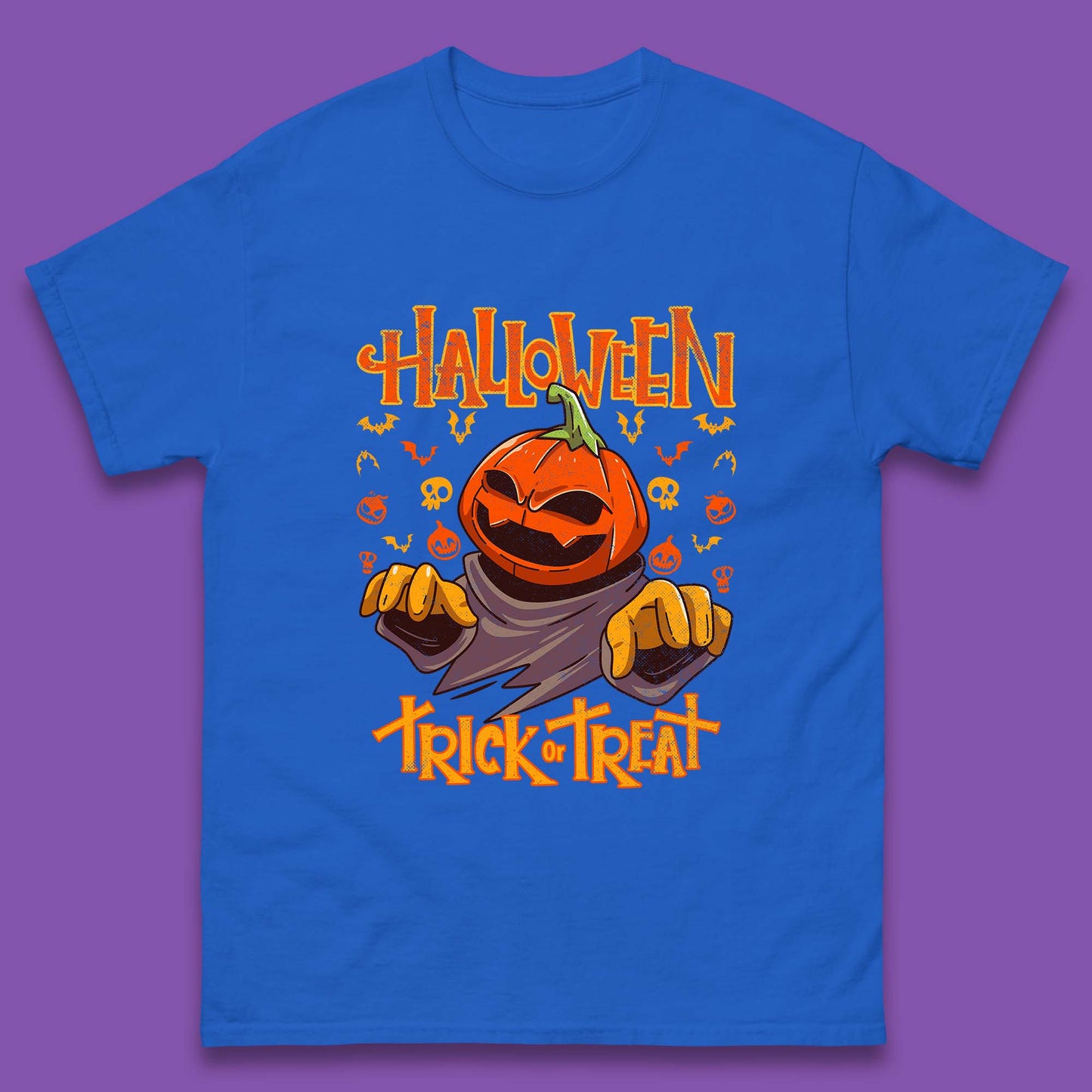 Halloween Trick Or Treat Pumpkin Character Halloween Scary Evil Pumpkin Mens Tee Top