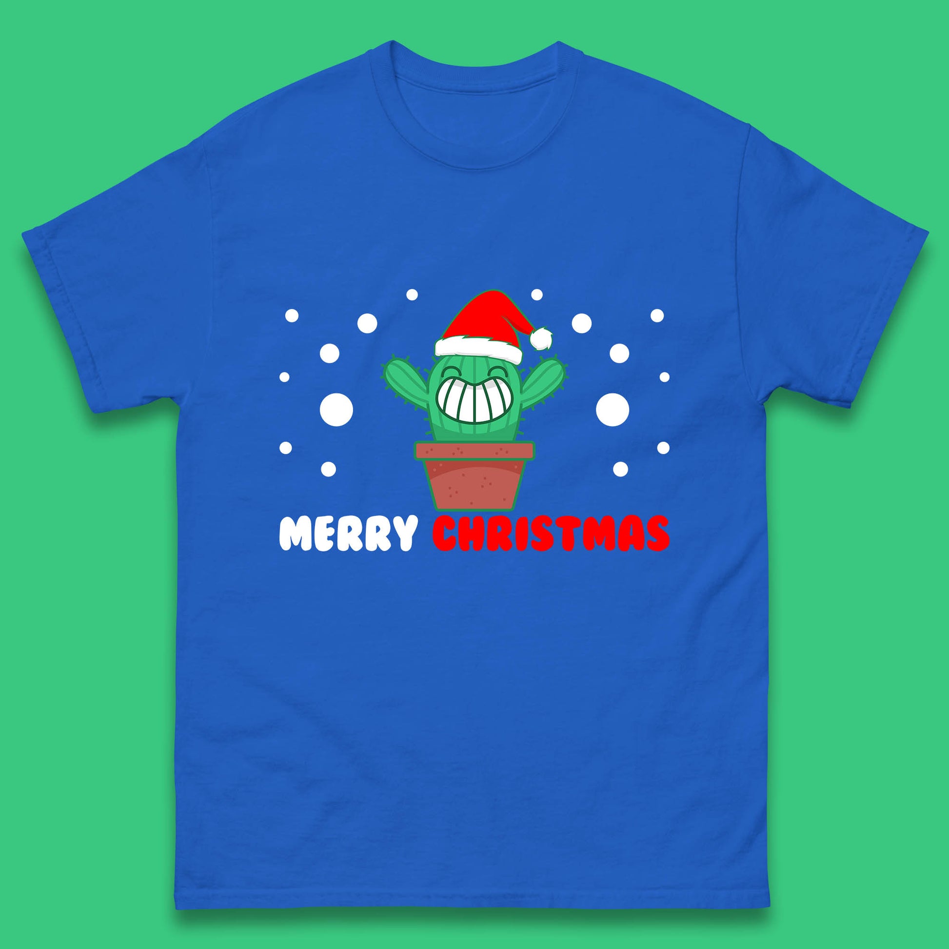 merry christmas little cactus with santa hat t shirt