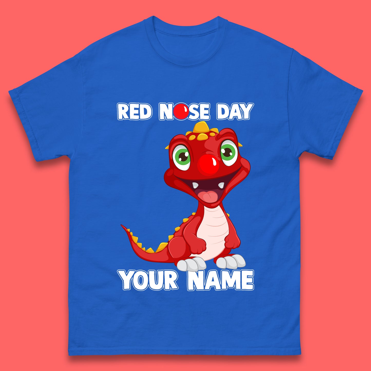 Personalised Red Nose Day Dragon Mens T-Shirt