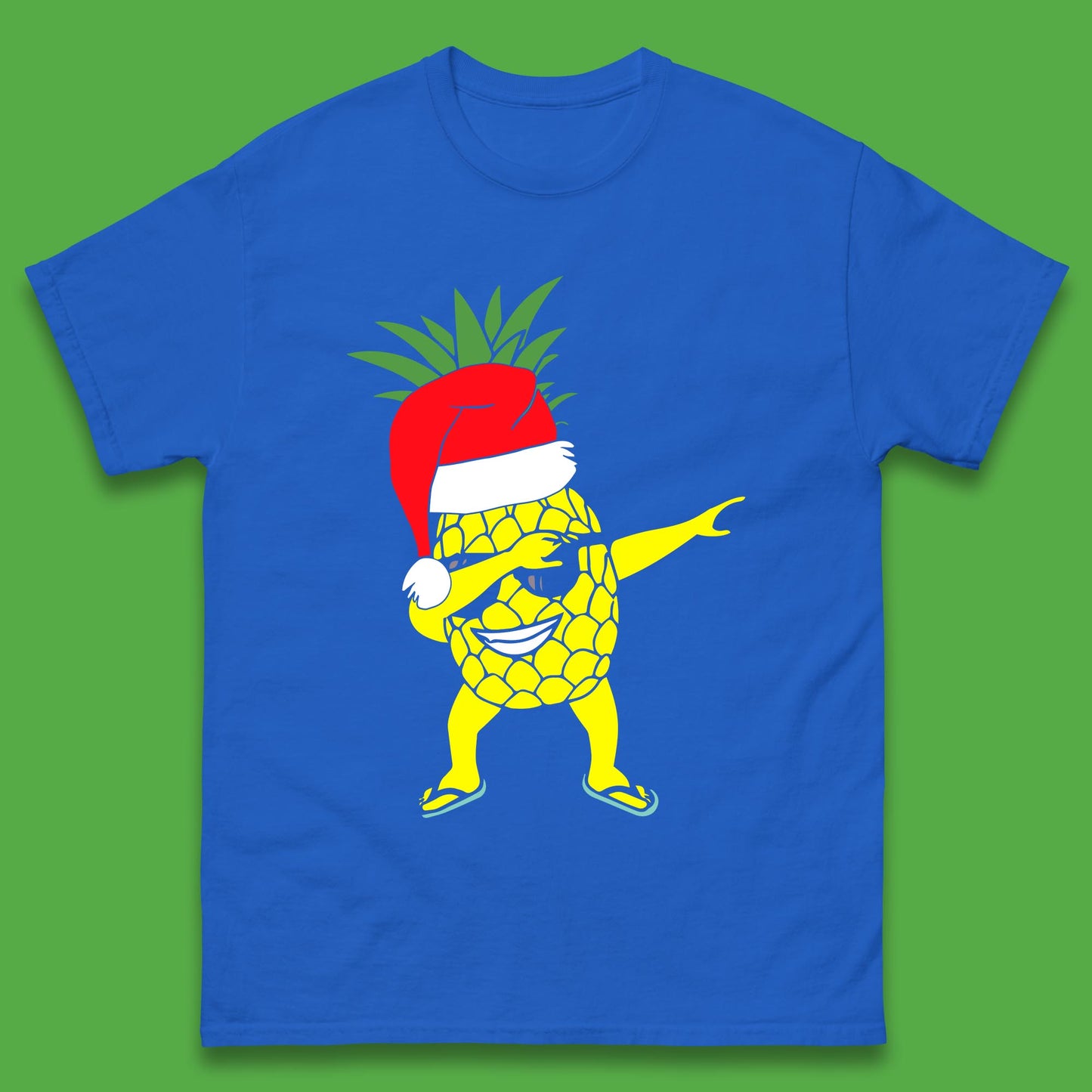 Dabbing Santa Pineapple Sunglasses Christmas In July Funny Santa Summer Vacation Xmas Mens Tee Top