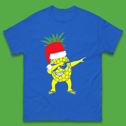 Dabbing Santa Pineapple Sunglasses Christmas In July Funny Santa Summer Vacation Xmas Mens Tee Top