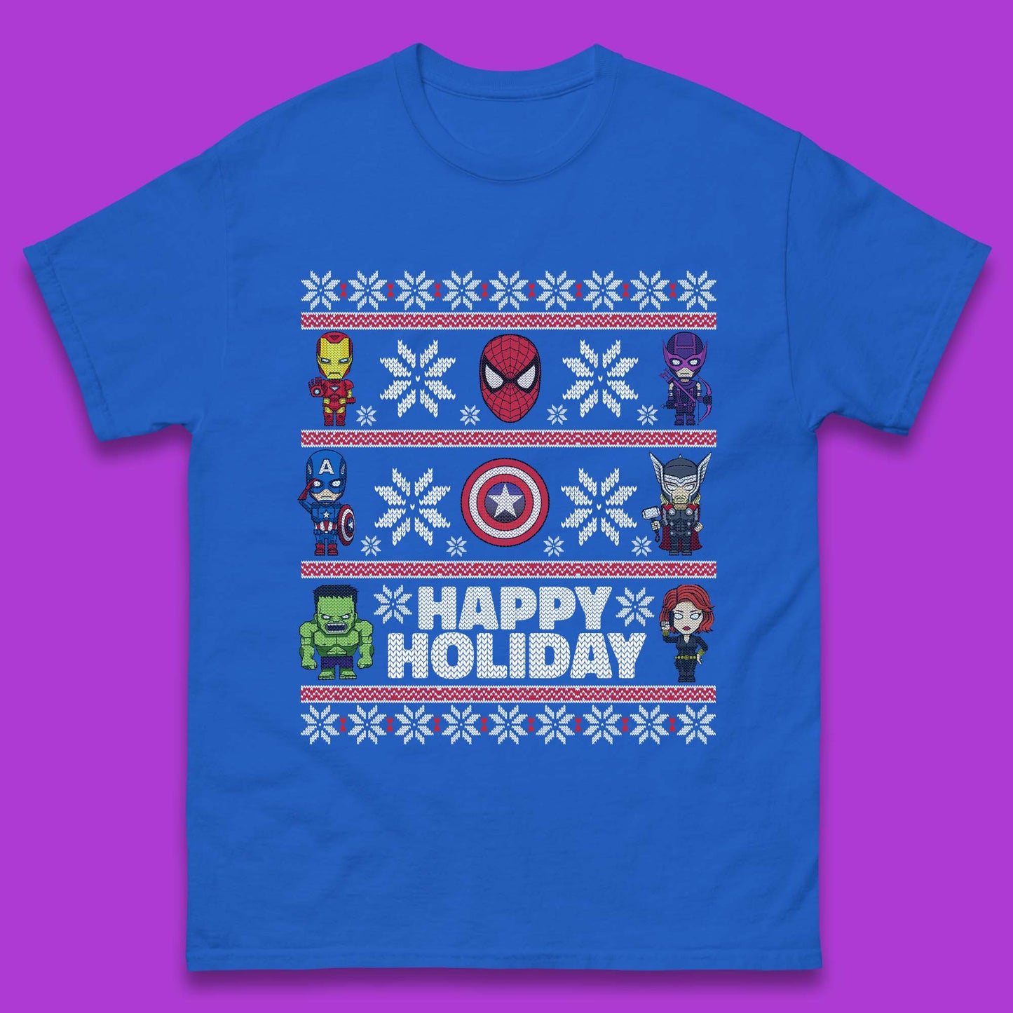 Avengers Superheroes Christmas Mens T-Shirt