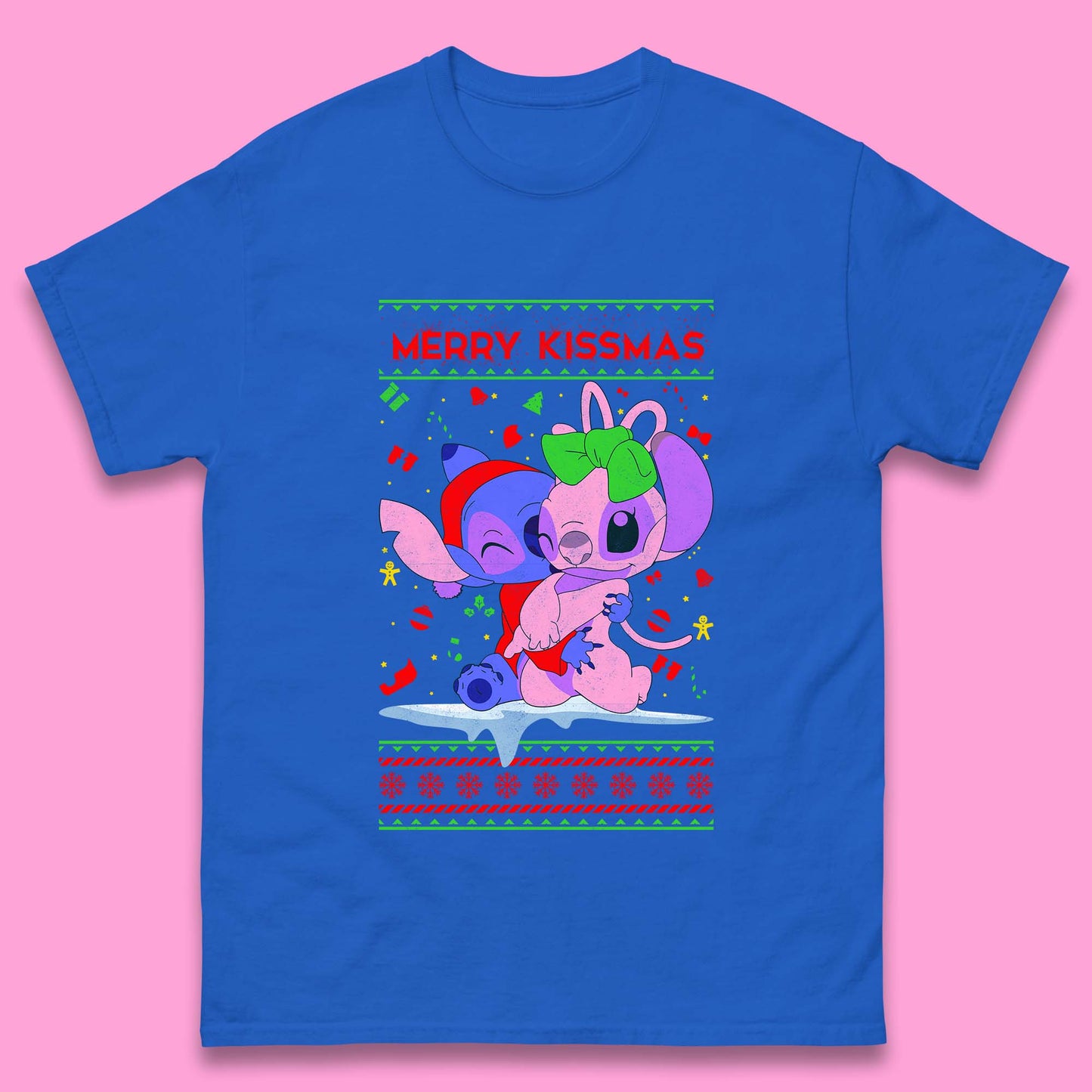 merry kissmas disney stitch and angel t shirt