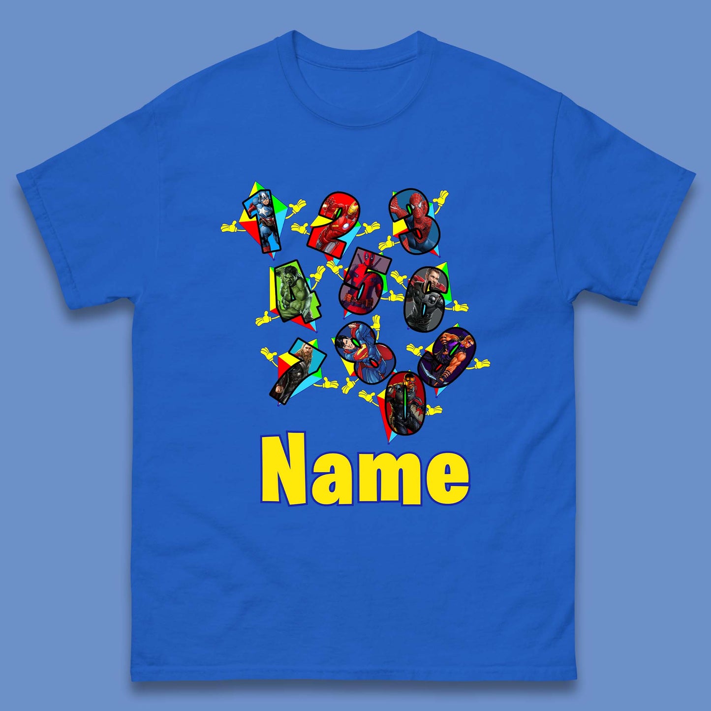 Personalised Number Day Superheroes Superheroes Mens T-Shirt