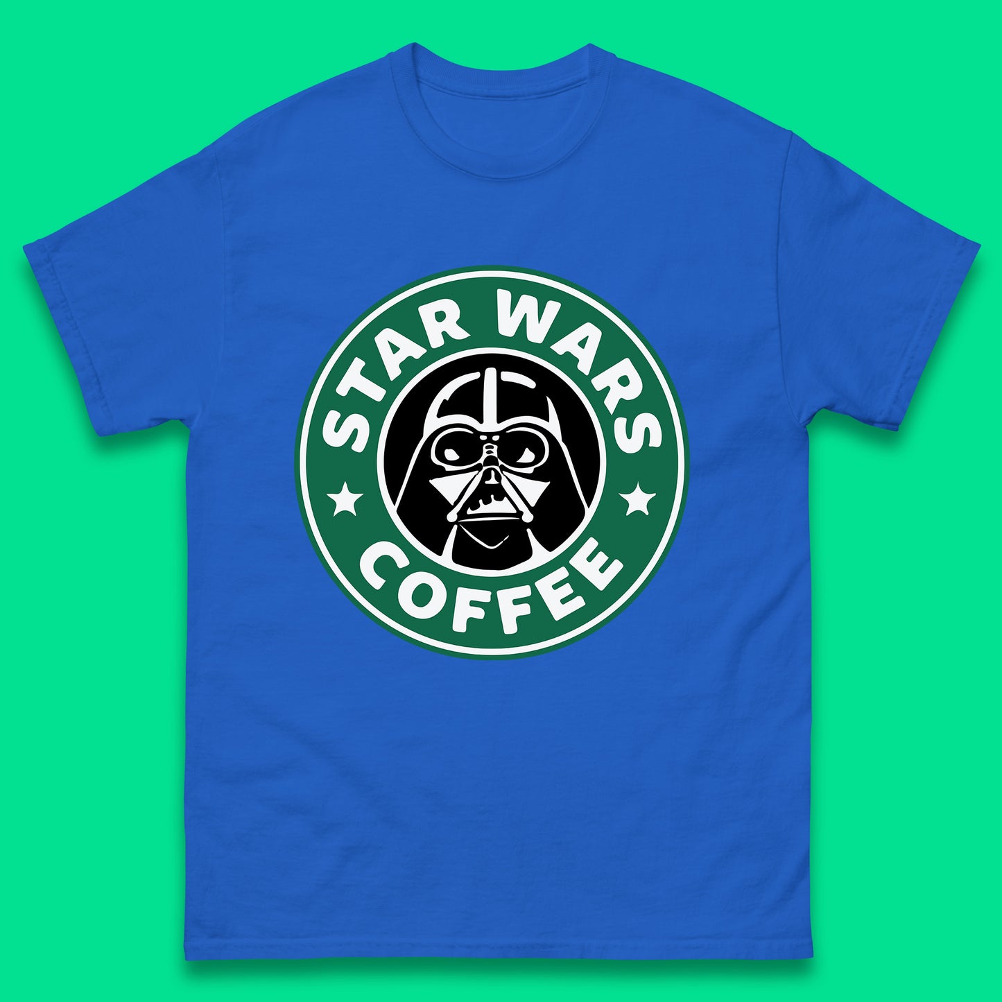 Sci-fi Action Adventure Movie Character Darth Vader Star Wars Coffee Starbucks Coffee Spoof Star Wars 46th Anniversary Mens Tee Top