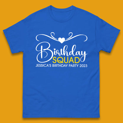 Personalised Birthday Squad Your Name And Birthday Year Funny Birthday Party Mens Tee Top