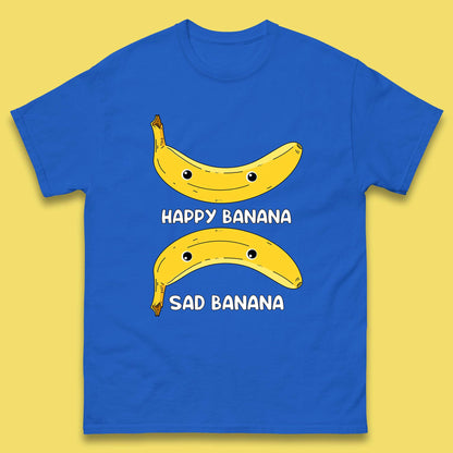 Happy Banana Sad Banana Funny Meme Pun Joke Smiling Face Mens Tee Top