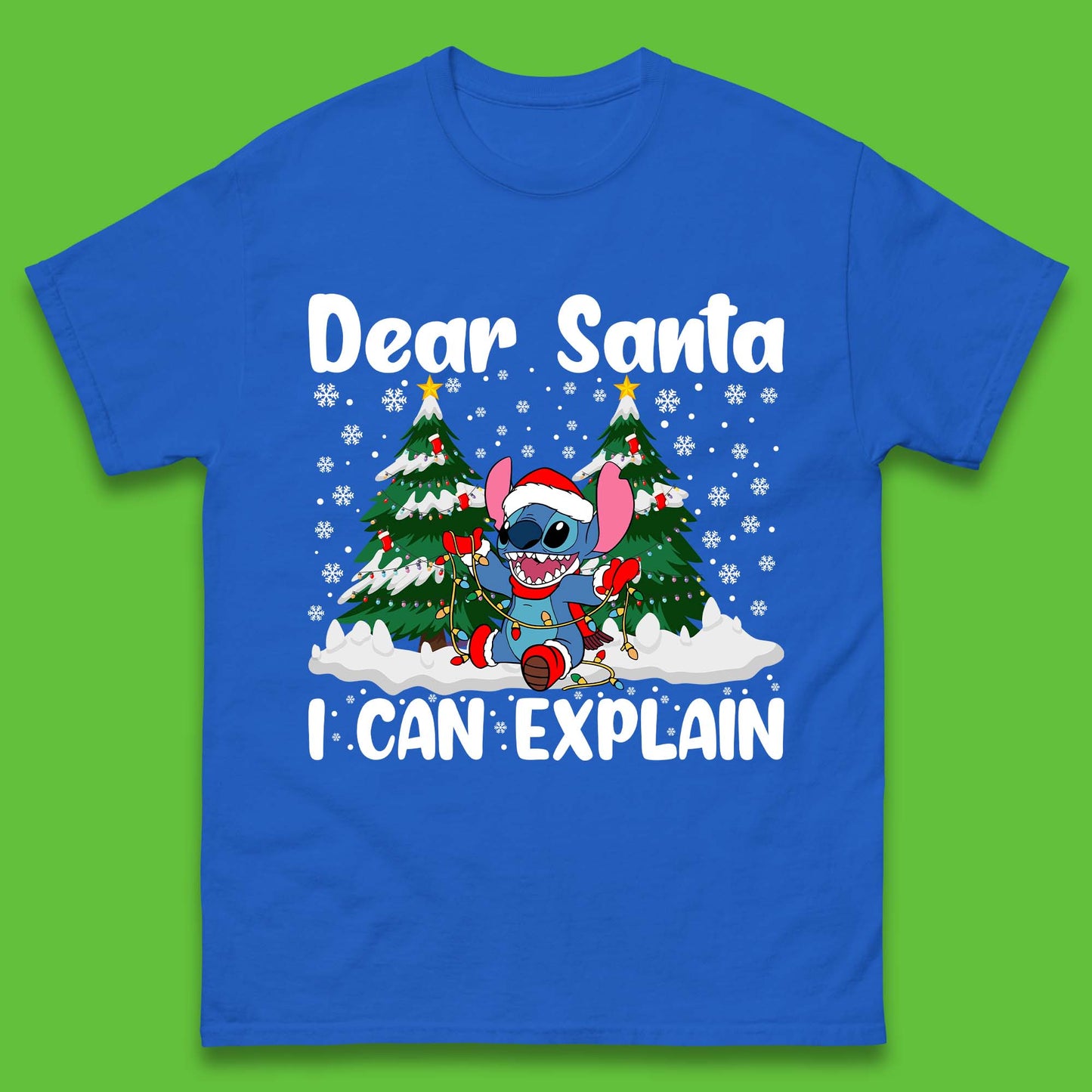 Santa Stitch Christmas Mens T-Shirt