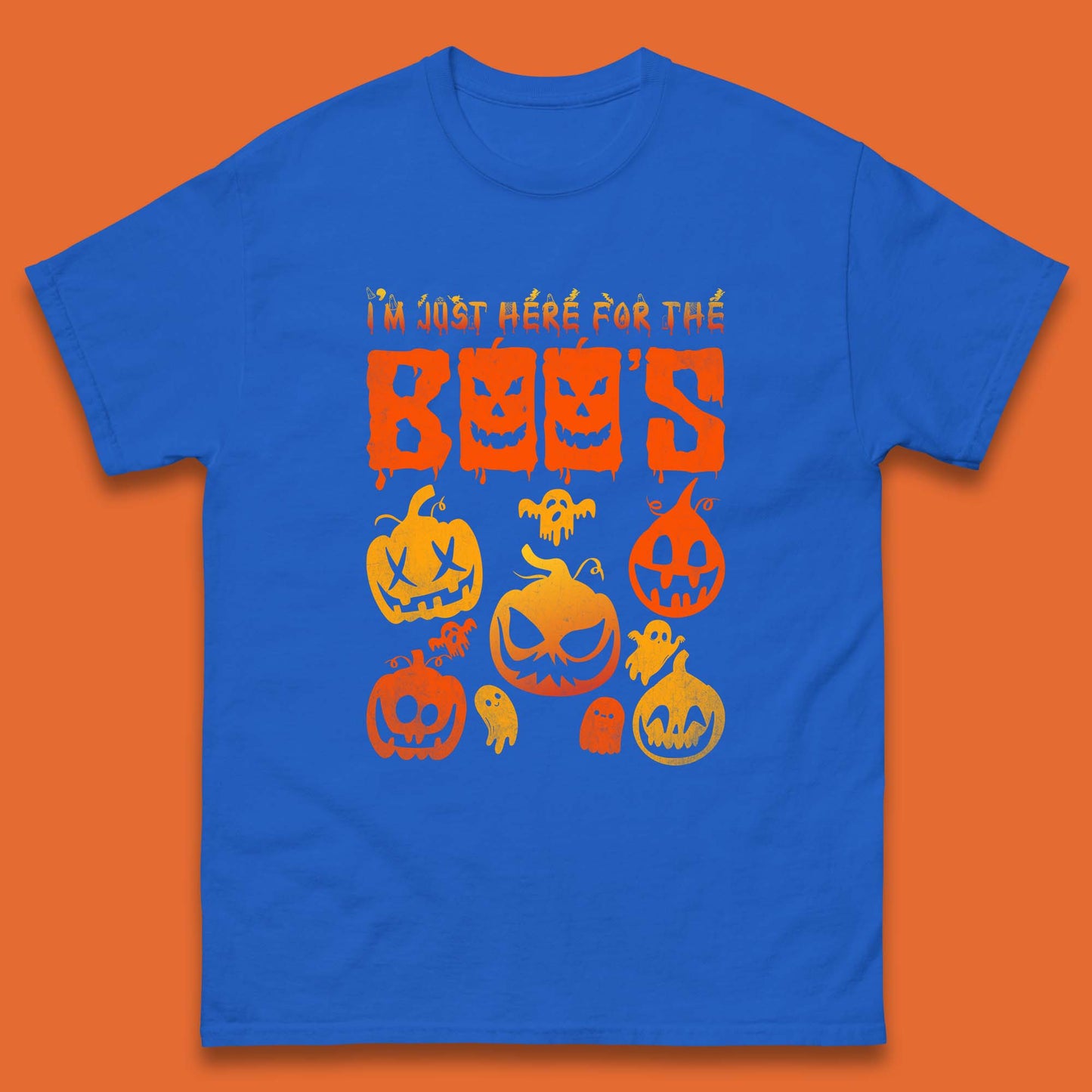 I'm Just Here For The Boos Halloween Funny Pumpkin Ghost Boos Jack-o-lantern Mens Tee Top